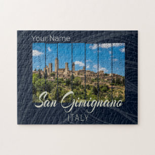 San Gimignano Toscane Italië Vintage panoramisch U Legpuzzel