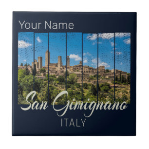 San Gimignano Toscane Italië Vintage panoramisch U Tegeltje