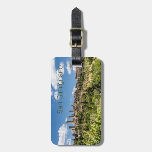 San Gimignano Tuscany Italië Panorama Souvenir Bagagelabel (Voorkant verticaal)