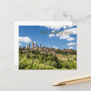 San Gimignano Tuscany Italië Panorama Souvenir Feestdagenkaart