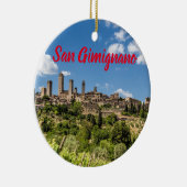 San Gimignano Tuscany Italië Panorama Souvenir Keramisch Ornament (Rechts)