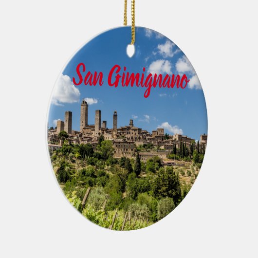 San Gimignano Tuscany Italië Panorama Souvenir Keramisch Ornament (Rechts)