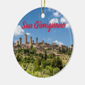 San Gimignano Tuscany Italië Panorama Souvenir Keramisch Ornament (Links)