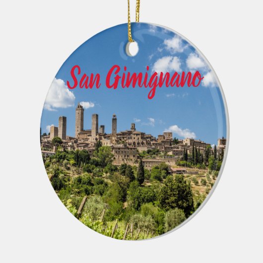 San Gimignano Tuscany Italië Panorama Souvenir Keramisch Ornament (Links)