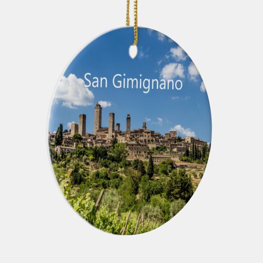 San Gimignano Tuscany Italië Panorama Souvenir Keramisch Ornament (Rechts)