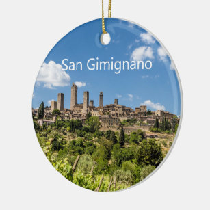 San Gimignano Tuscany Italië Panorama Souvenir Keramisch Ornament