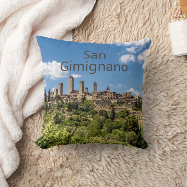 San Gimignano Tuscany Italië Panorama Souvenir Kussen (Deken)