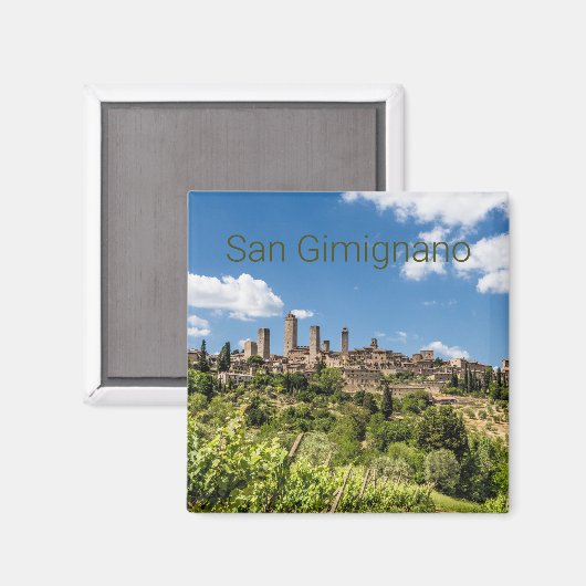 San Gimignano Tuscany Italië Panorama Souvenir Magneet (Voorkant / Achterkant)
