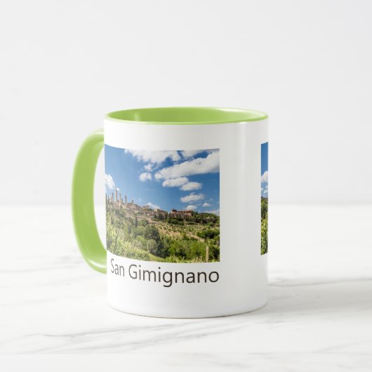 San Gimignano Tuscany Italië Panorama Souvenir Mok (Voorkant links)