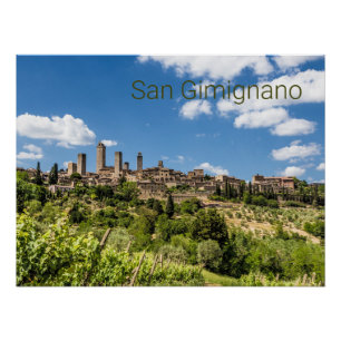 San Gimignano Tuscany Italië Panorama Souvenir Perfect Poster