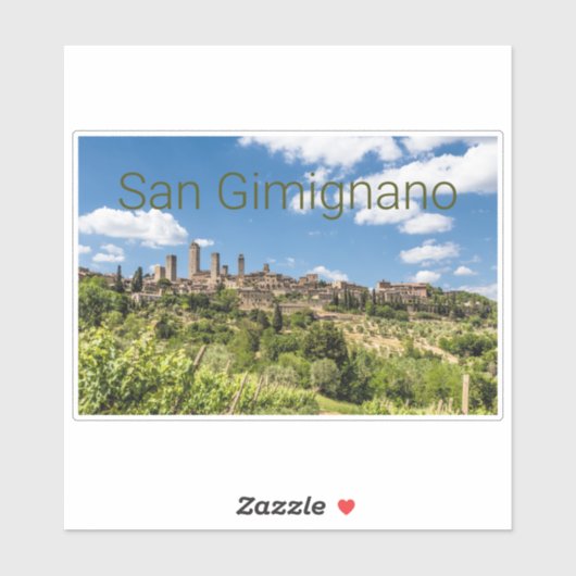 San Gimignano Tuscany Italië Panorama Souvenir Sticker (Vel)
