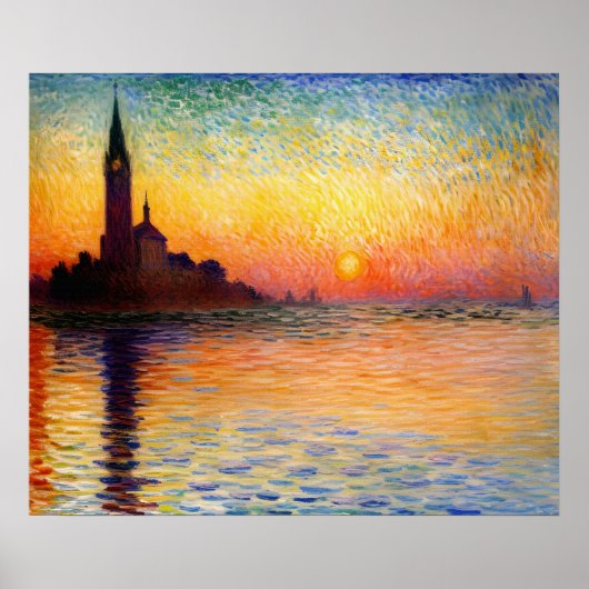 San Giorgio Maggiore bij zonsondergang Poster (Voorkant)