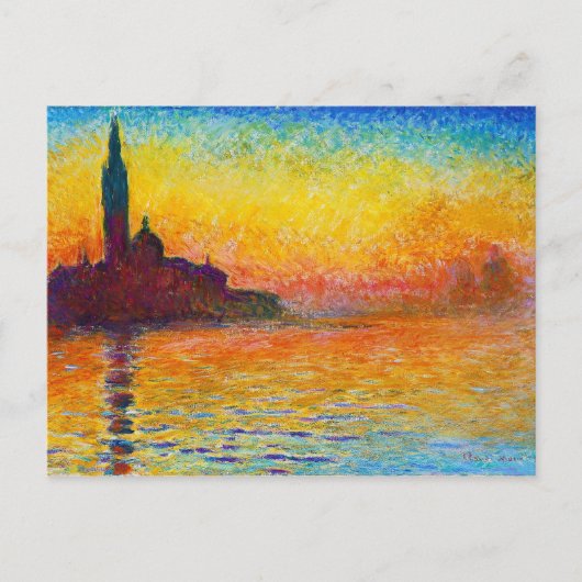 San Giorgio Maggiore in Dusk Claude Monet Briefkaart (Voorkant)
