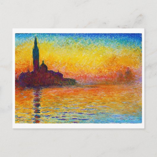 San Giorgio Maggiore in Dusk Claude Monet Briefkaart (Voorkant)