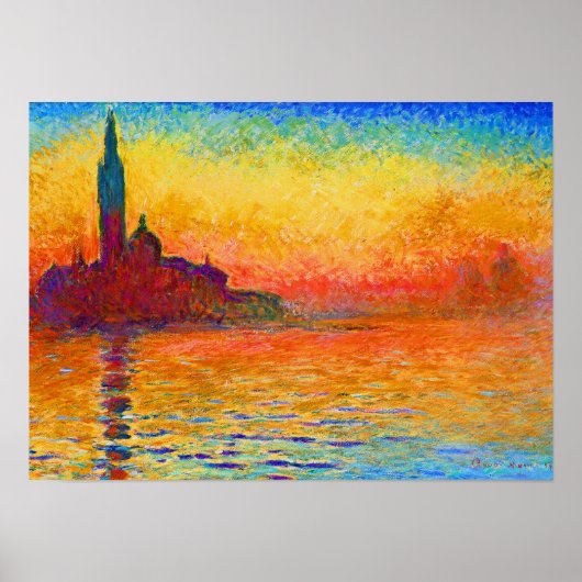 San Giorgio Maggiore in Dusk, door Claude Monet Poster (Voorkant)