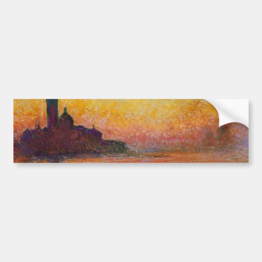 San Giorgio Maggiore te Dusk (door Claude Monet) Bumpersticker (Voorkant)