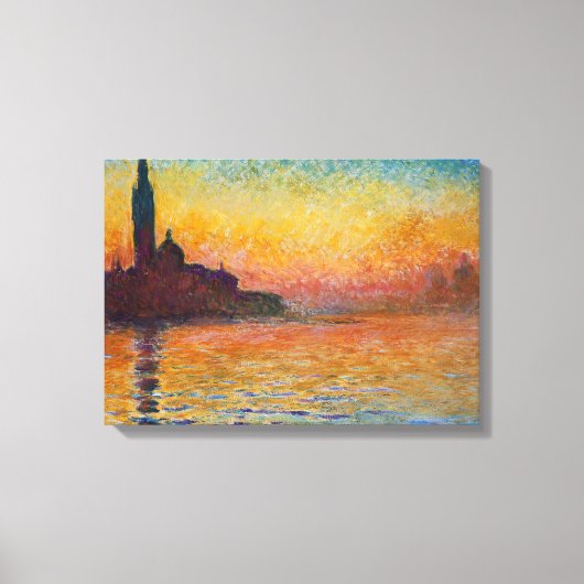 San Giorgio Maggiore te Dusk (door Claude Monet) Canvas Afdruk (Voorkant)