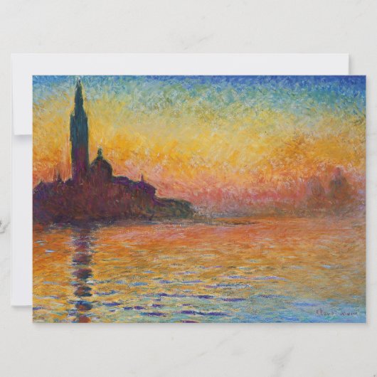 San Giorgio Maggiore te Dusk (door Claude Monet) Kaart (Voorkant)