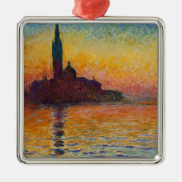 San Giorgio Maggiore te Dusk (door Claude Monet) Metalen Ornament