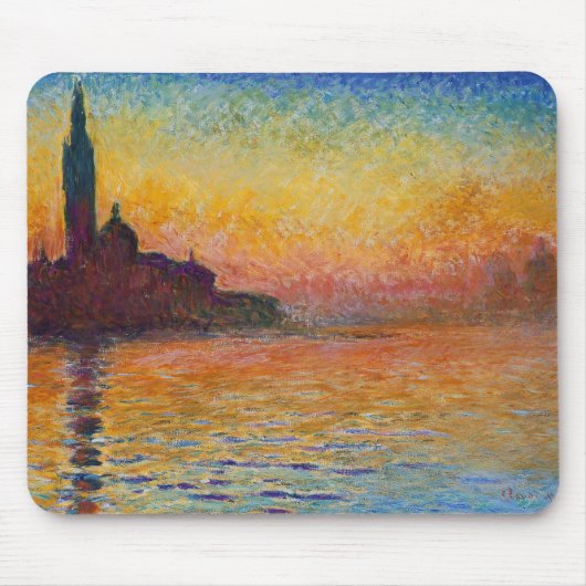 San Giorgio Maggiore te Dusk (door Claude Monet) Muismat (Voorkant)