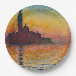San Giorgio Maggiore te Dusk (door Claude Monet) Papieren Bordje