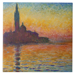 San Giorgio Maggiore te Dusk (door Claude Monet) Tegeltje