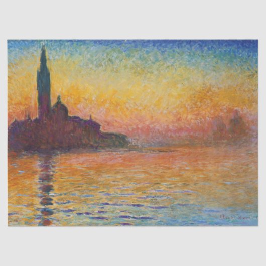 San Giorgio Maggiore te Dusk (door Claude Monet) Tissuepapier (Voorkant)