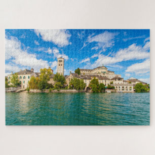 San Giulio-eiland in het Ortmeer, Italië Legpuzzel