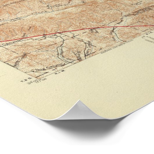 San Gorgonio quadrangle toont San Andreas Rift Poster (Hoek)