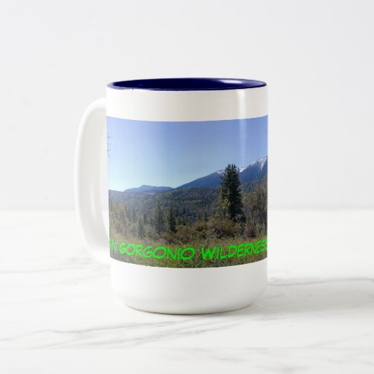 San Gorgonio Wilderness Panorama Tweekleurige Koffiemok (Voorkant links)