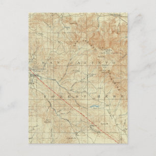 San Jacinto quadrangle toont San Andreas Rift Briefkaart