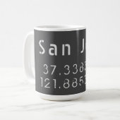 San Jose Breedtegraad Lengtegraad Koffiemok (Voorkant links)