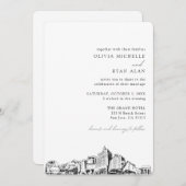 San Jose bruiloft elegante skyline uitnodiging (Voorkant / Achterkant)