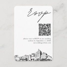 San Jose Bruiloft Moderne RSVP QR Code Informatiekaartje