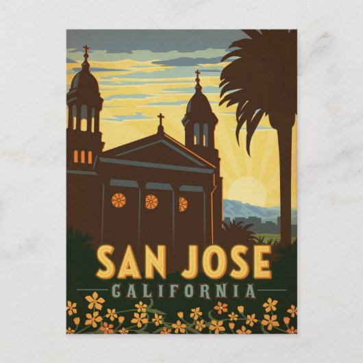 San Jose, CA Briefkaart (Voorkant)