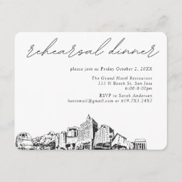 San Jose CA Bruiloft Elegante repetitie diner Informatiekaartje