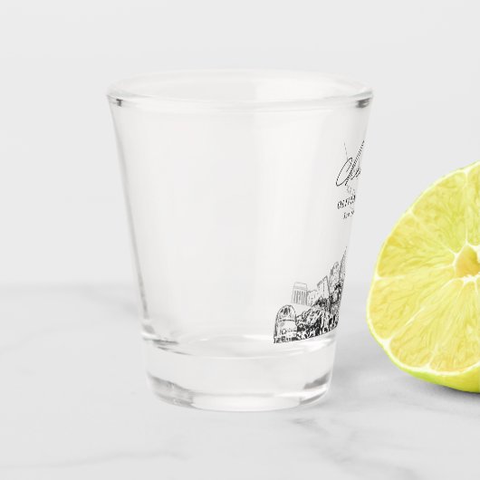 San Jose CA bruiloft gunst gepersonaliseerde proos Shot Glas (Links)