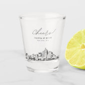 San Jose CA bruiloft gunst gepersonaliseerde proos Shot Glas (Voorkant)