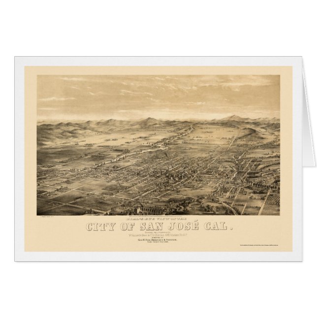 San Jose, CA Panorama Map - 1869 (Voorkant Horizontaal)