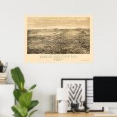 San Jose, CA Panorama Map - 1869 Poster (Thuiskantoor)