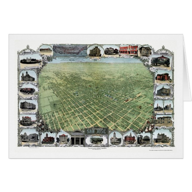 San Jose, CA Panoramic Map - 1901 (Voorkant Horizontaal)