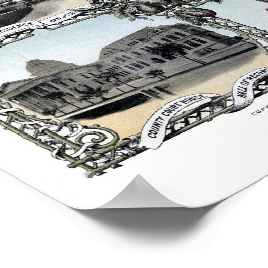 San Jose, CA Panoramic Map - 1901 Poster (Hoek)