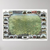 San Jose, CA Panoramic Map - 1901 Poster (Voorkant)
