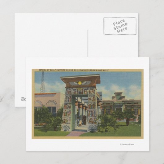 San Jose, CA - Replica of Egyptian Shrine Briefkaart (Voorkant / Achterkant)