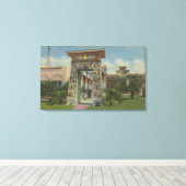 San Jose, CA - Replica of Egyptian Shrine Canvas Afdruk (Insitu (Houten vloer))