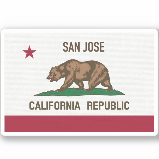 San Jose CA-vlag Sticker (Voorkant)