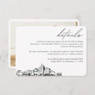 San Jose CA Wedding Hotel Kamer Blok Details Informatiekaartje