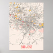 San Jose - Califonia Chalk City Map Poster (Voorkant)