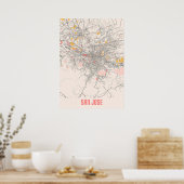San Jose - Califonia Chalk City Map Poster (Keuken)
