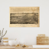 San Jose California 1869 Panoramische Kaart Poster (Keuken)